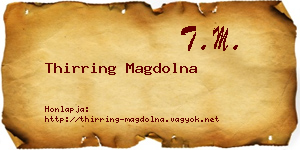Thirring Magdolna névjegykártya